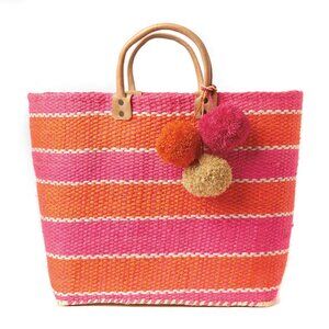 Mar Y Sol Capri Tote Beach Bag - Pink Mango